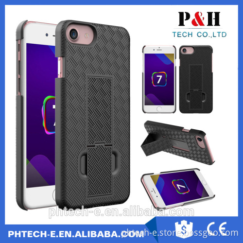 Newest fashion grass texture factory manufacturing waterproof wholesale cell phone case with belt clip and stand